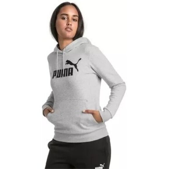 PUMA Essentials Fleece Logo Hoodie 851797-04 Gray Women's XS - Picture 2 of 9